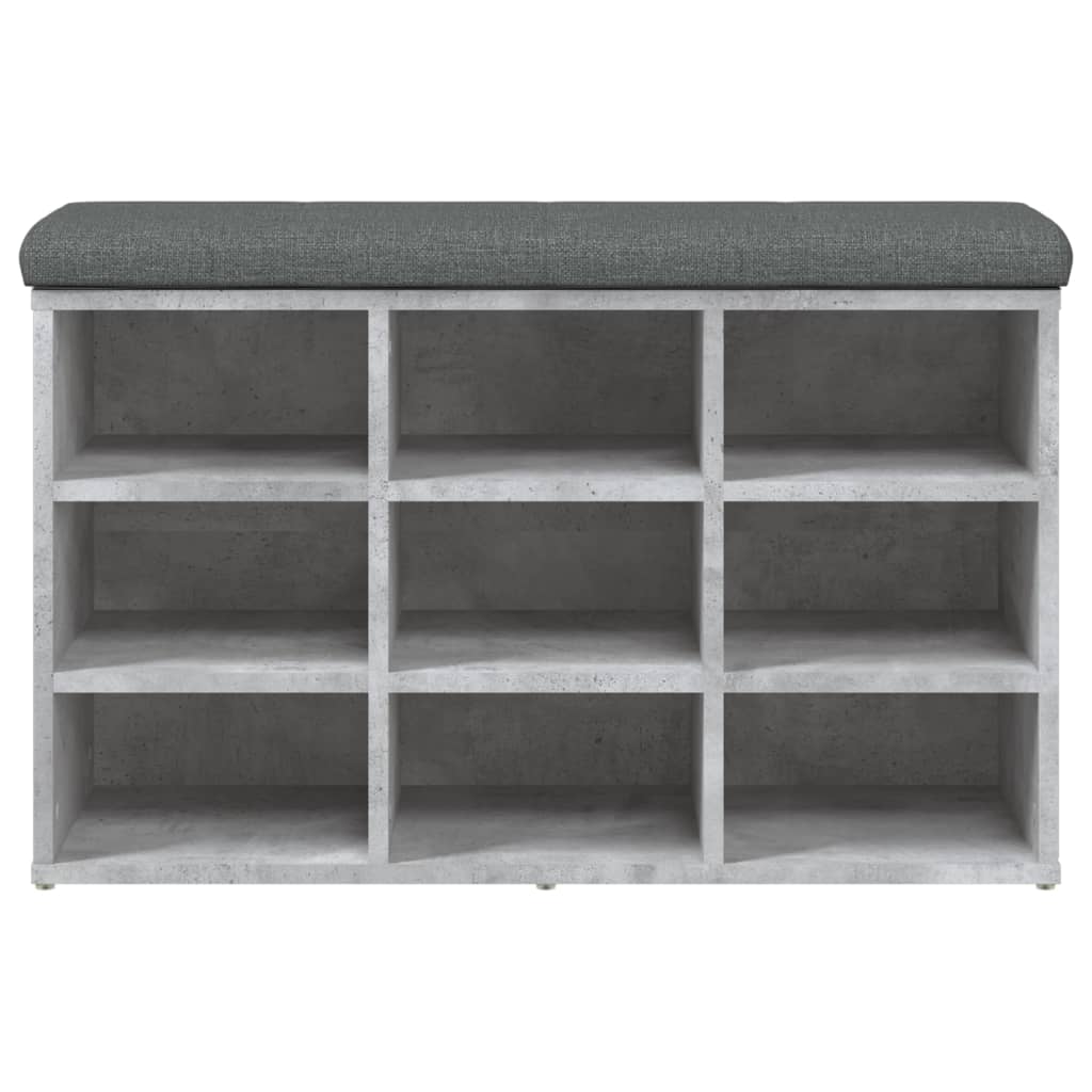 vidaXL Bancă de pantofi, gri beton, 82x32x50 cm, lemn prelucrat vidaXL Bancă de pantofi, gri beton, 82x32x50 cm, lemn prelucrat