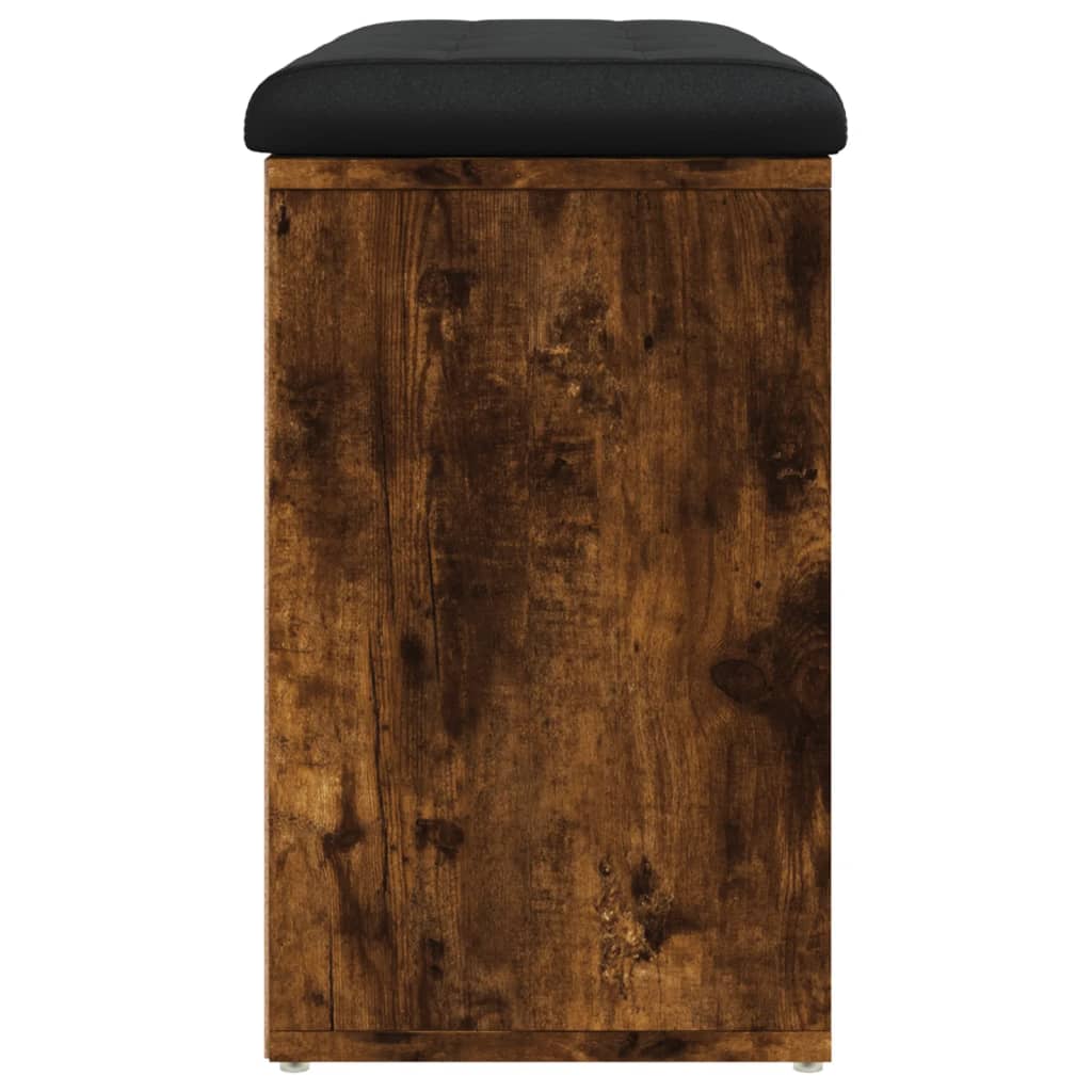 vidaXL Bancă de pantofi, stejar fumuriu, 82x32x50 cm, lemn prelucrat