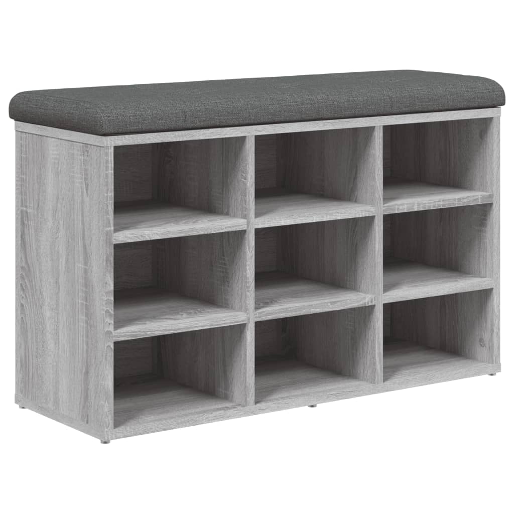 vidaXL Bancă de pantofi, gri sonoma, 82x32x50 cm, lemn prelucrat vidaXL Bancă de pantofi, gri sonoma, 82x32x50 cm, lemn prelucrat