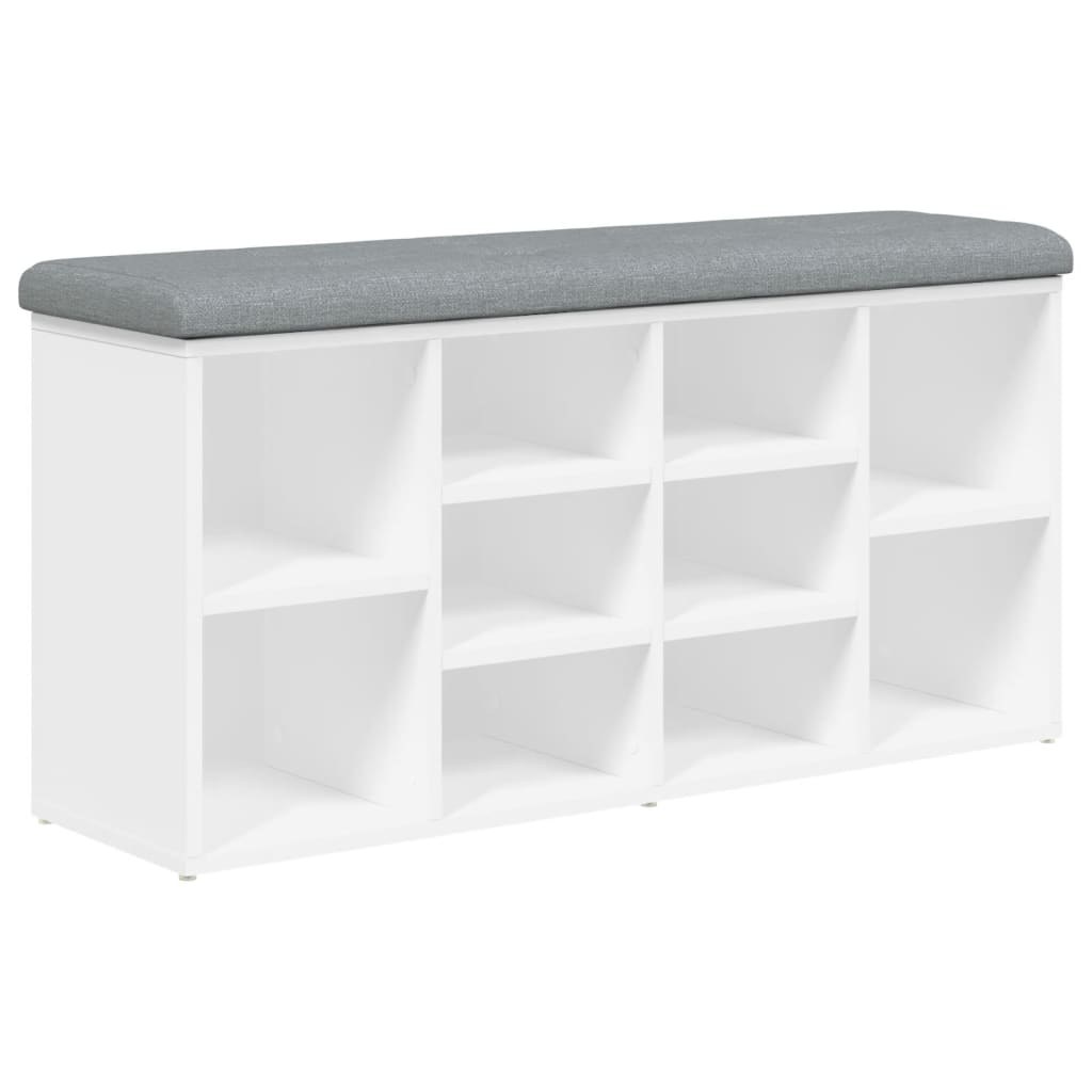 vidaXL Bancă de pantofi, alb, 102x32x50 cm, lemn prelucrat