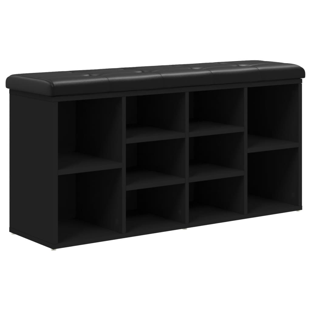 vidaXL Bancă de pantofi, negru, 102x32x50 cm, lemn prelucrat