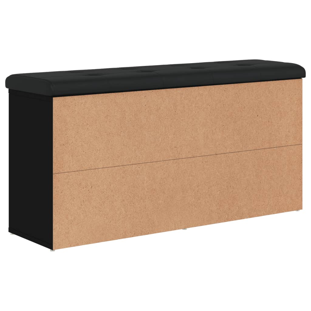 vidaXL Bancă de pantofi, negru, 102x32x50 cm, lemn prelucrat