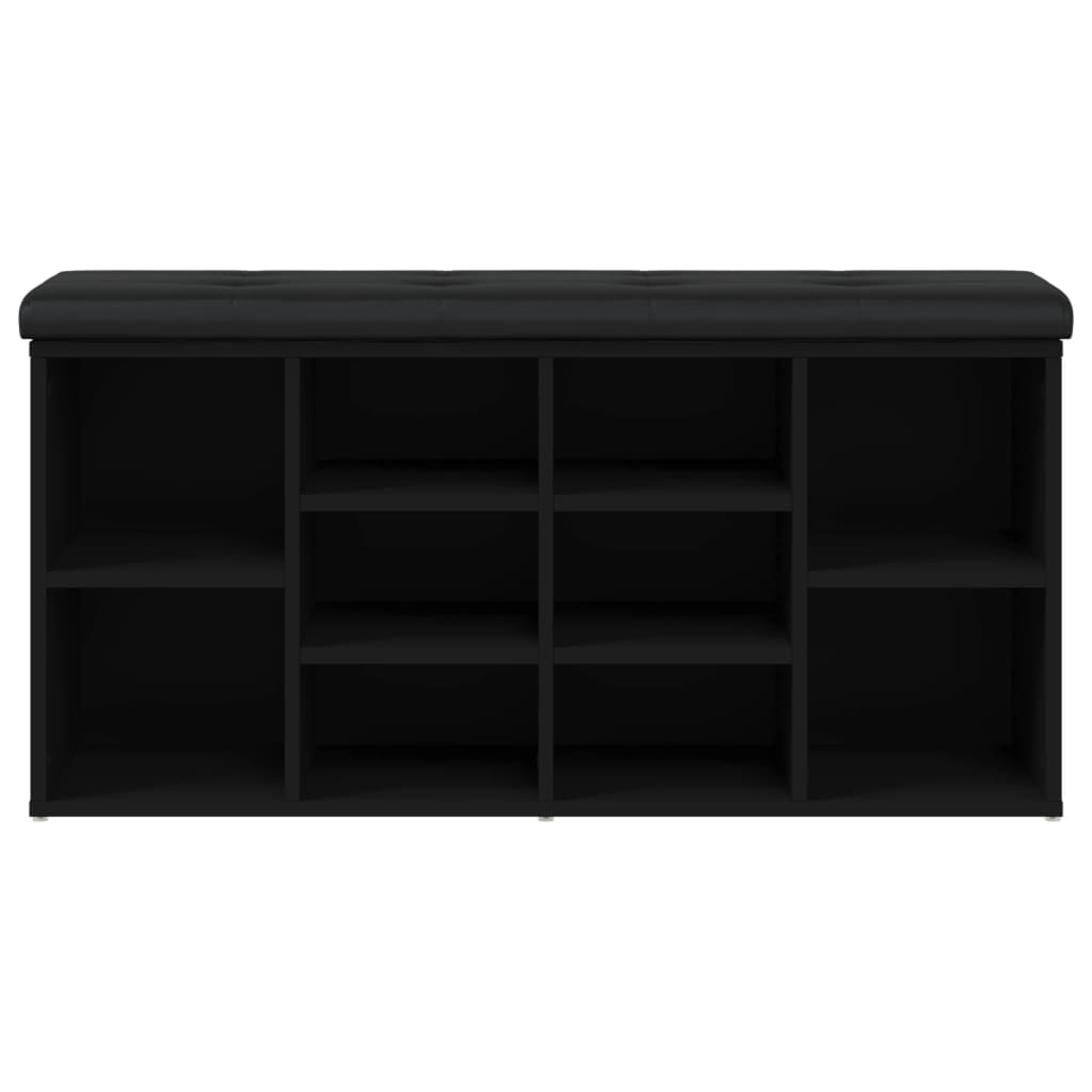 vidaXL Bancă de pantofi, negru, 102x32x50 cm, lemn prelucrat