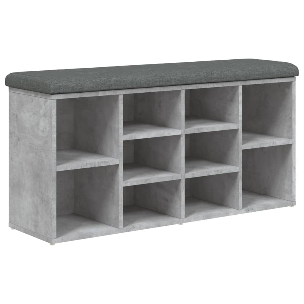 vidaXL Bancă de pantofi, gri beton, 102x32x50 cm, lemn prelucrat vidaXL Bancă de pantofi, gri beton, 102x32x50 cm, lemn prelucrat