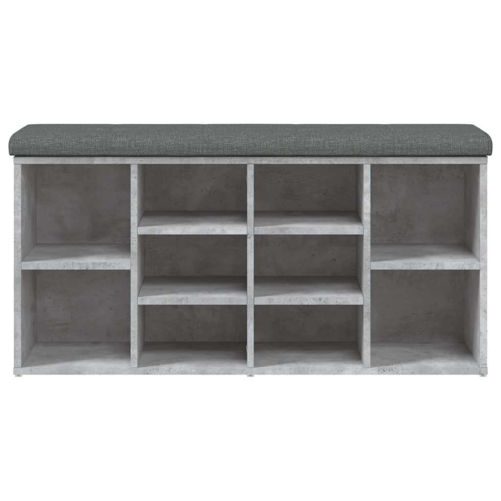 vidaXL Bancă de pantofi, gri beton, 102x32x50 cm, lemn prelucrat vidaXL Bancă de pantofi, gri beton, 102x32x50 cm, lemn prelucrat