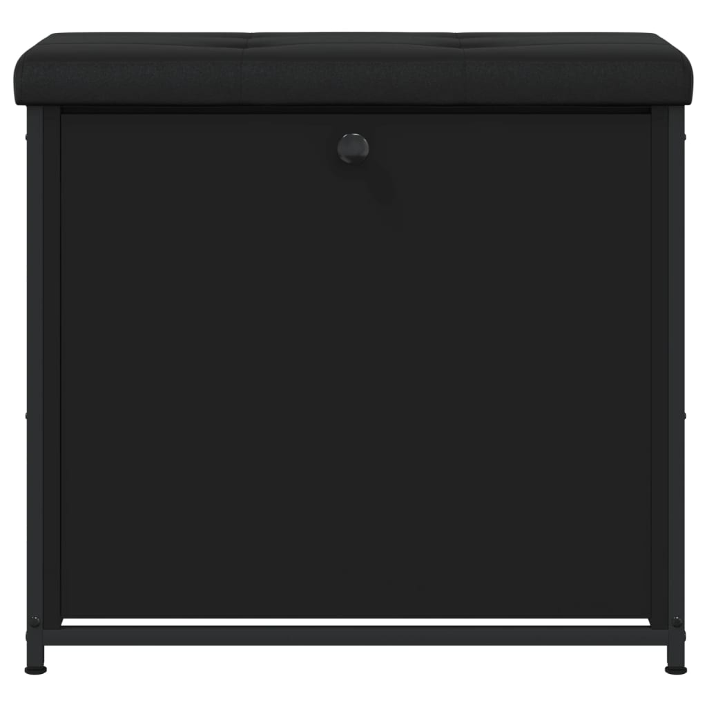 vidaXL Bancă pantofi cu sertar rabatabil, negru, 62x32x56 cm