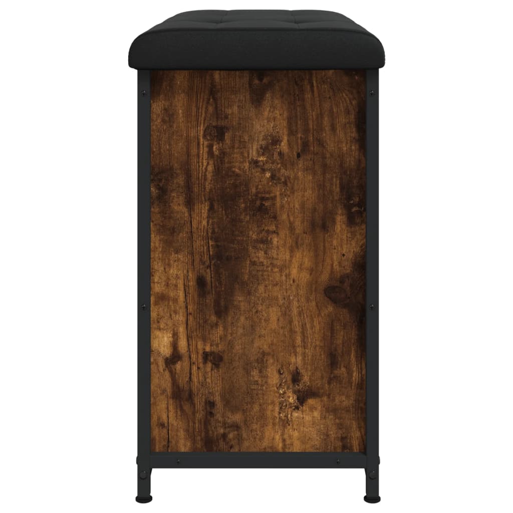 vidaXL Bancă pantofi cu sertar rabatabil, stejar fumuriu, 62x32x56 cm