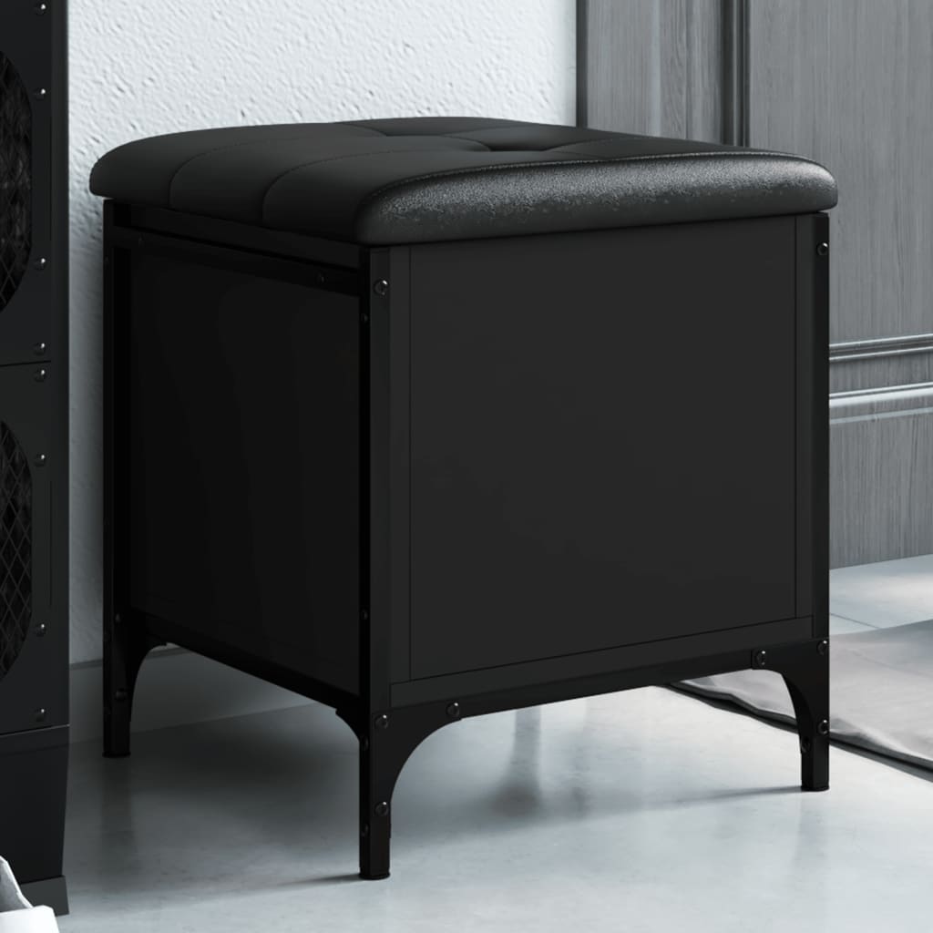 vidaXL Bancă de pantofi, negru, 42x42x45 cm, lemn prelucrat vidaXL Bancă de pantofi, negru, 42x42x45 cm, lemn prelucrat