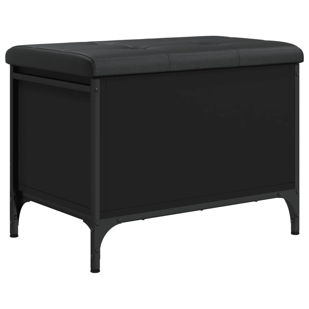 vidaXL Bancă de depozitare, negru, 62x42x45 cm, lemn prelucrat vidaXL Bancă de depozitare, negru, 62x42x45 cm, lemn prelucrat