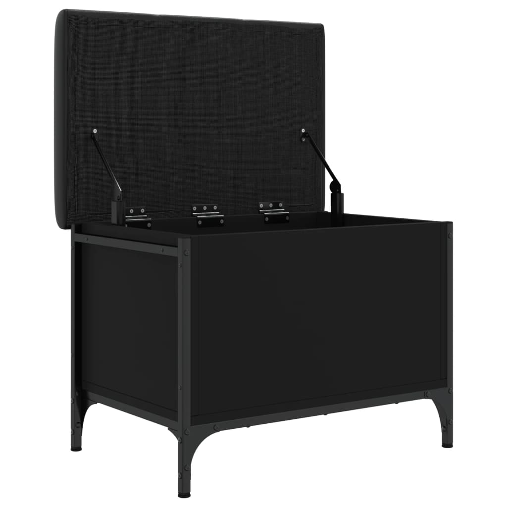 vidaXL Bancă de depozitare, negru, 62x42x45 cm, lemn prelucrat vidaXL Bancă de depozitare, negru, 62x42x45 cm, lemn prelucrat