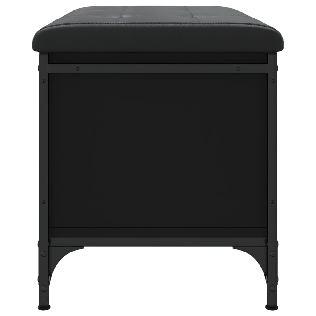 vidaXL Bancă de depozitare, negru, 62x42x45 cm, lemn prelucrat vidaXL Bancă de depozitare, negru, 62x42x45 cm, lemn prelucrat