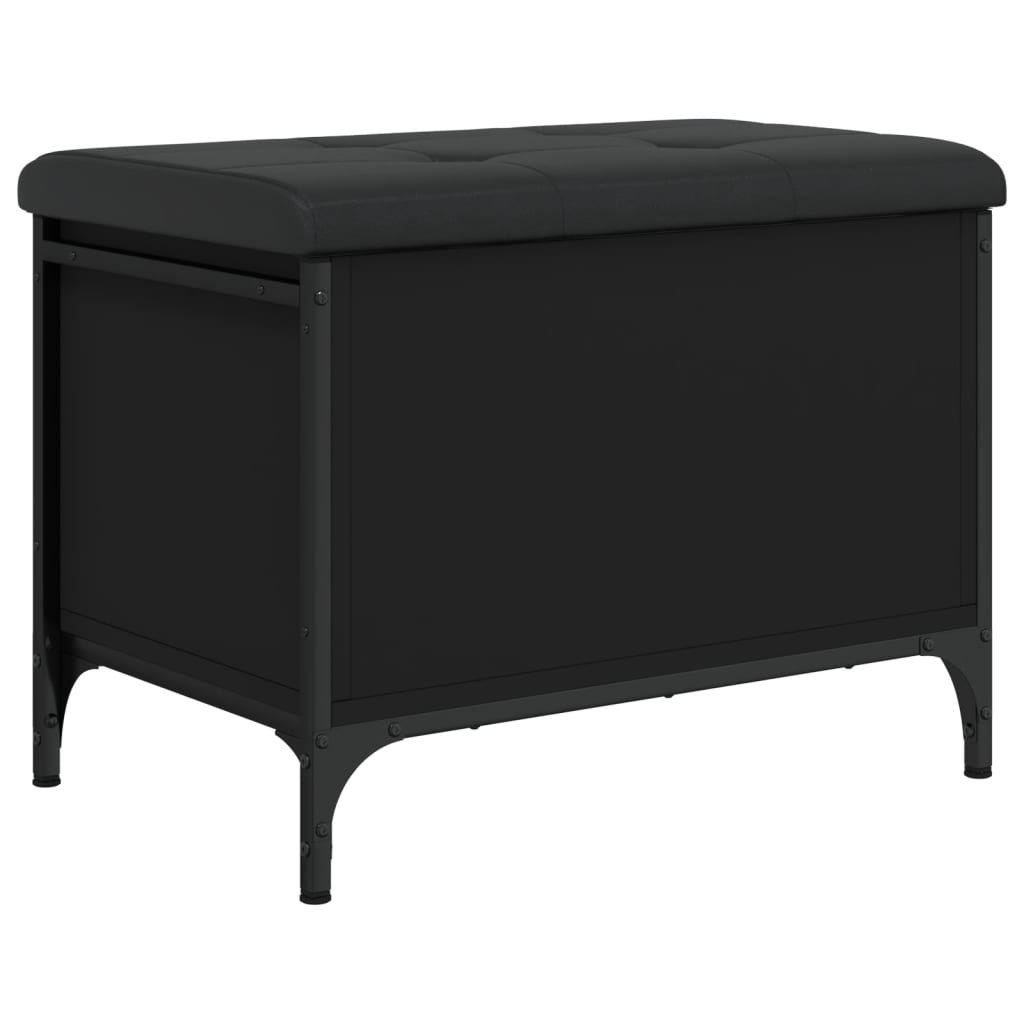 vidaXL Bancă de depozitare, negru, 62x42x45 cm, lemn prelucrat vidaXL Bancă de depozitare, negru, 62x42x45 cm, lemn prelucrat