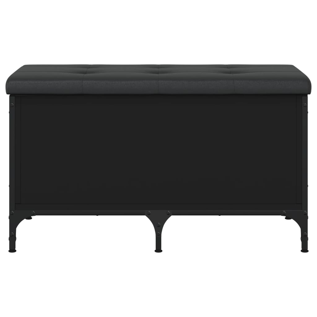 vidaXL Bancă de depozitare, negru, 82x42x45 cm, lemn prelucrat vidaXL Bancă de depozitare, negru, 82x42x45 cm, lemn prelucrat