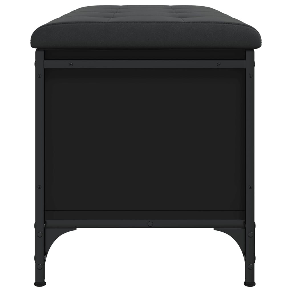 vidaXL Bancă de depozitare, negru, 82x42x45 cm, lemn prelucrat vidaXL Bancă de depozitare, negru, 82x42x45 cm, lemn prelucrat