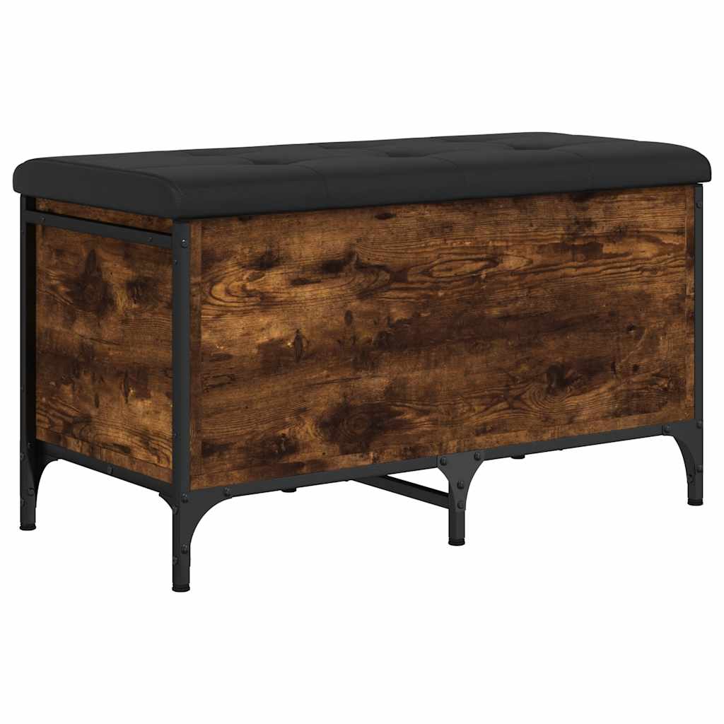 vidaXL Bancă de depozitare, stejar fumuriu, 82x42x45 cm lemn prelucrat vidaXL Bancă de depozitare, stejar fumuriu, 82x42x45 cm lemn prelucrat