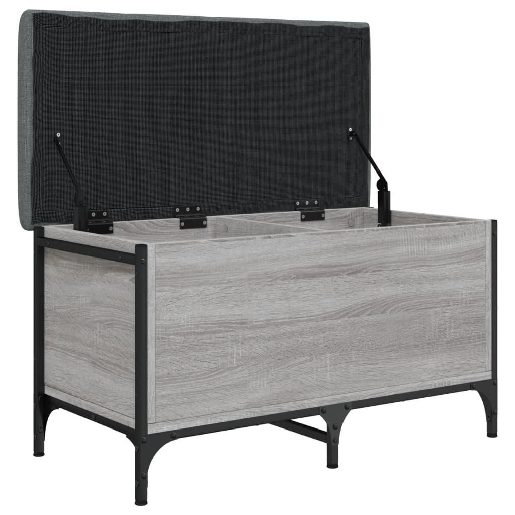 vidaXL Bancă de depozitare, gri sonoma, 82x42x45 cm, lemn prelucrat vidaXL Bancă de depozitare, gri sonoma, 82x42x45 cm, lemn prelucrat