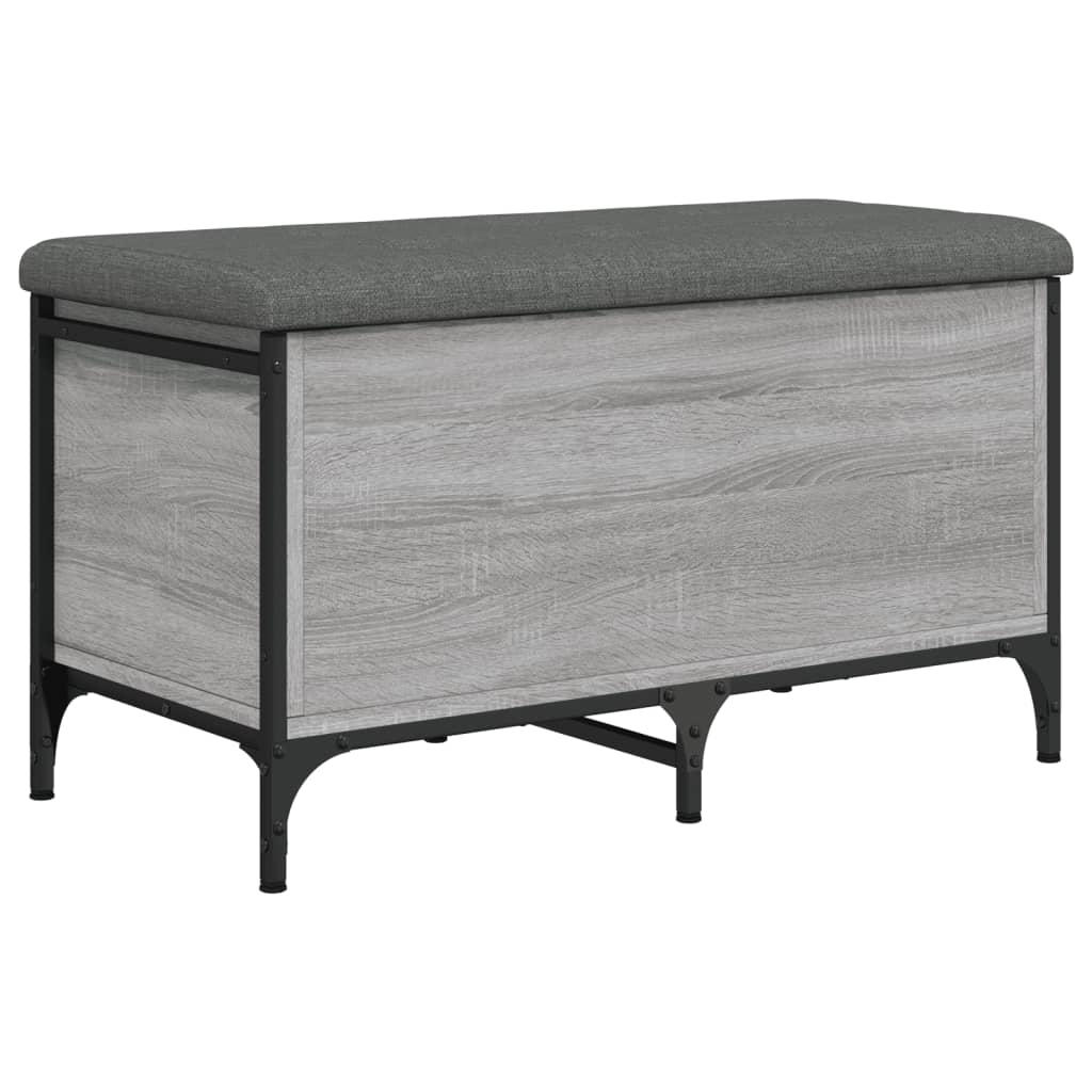 vidaXL Bancă de depozitare, gri sonoma, 82x42x45 cm, lemn prelucrat vidaXL Bancă de depozitare, gri sonoma, 82x42x45 cm, lemn prelucrat