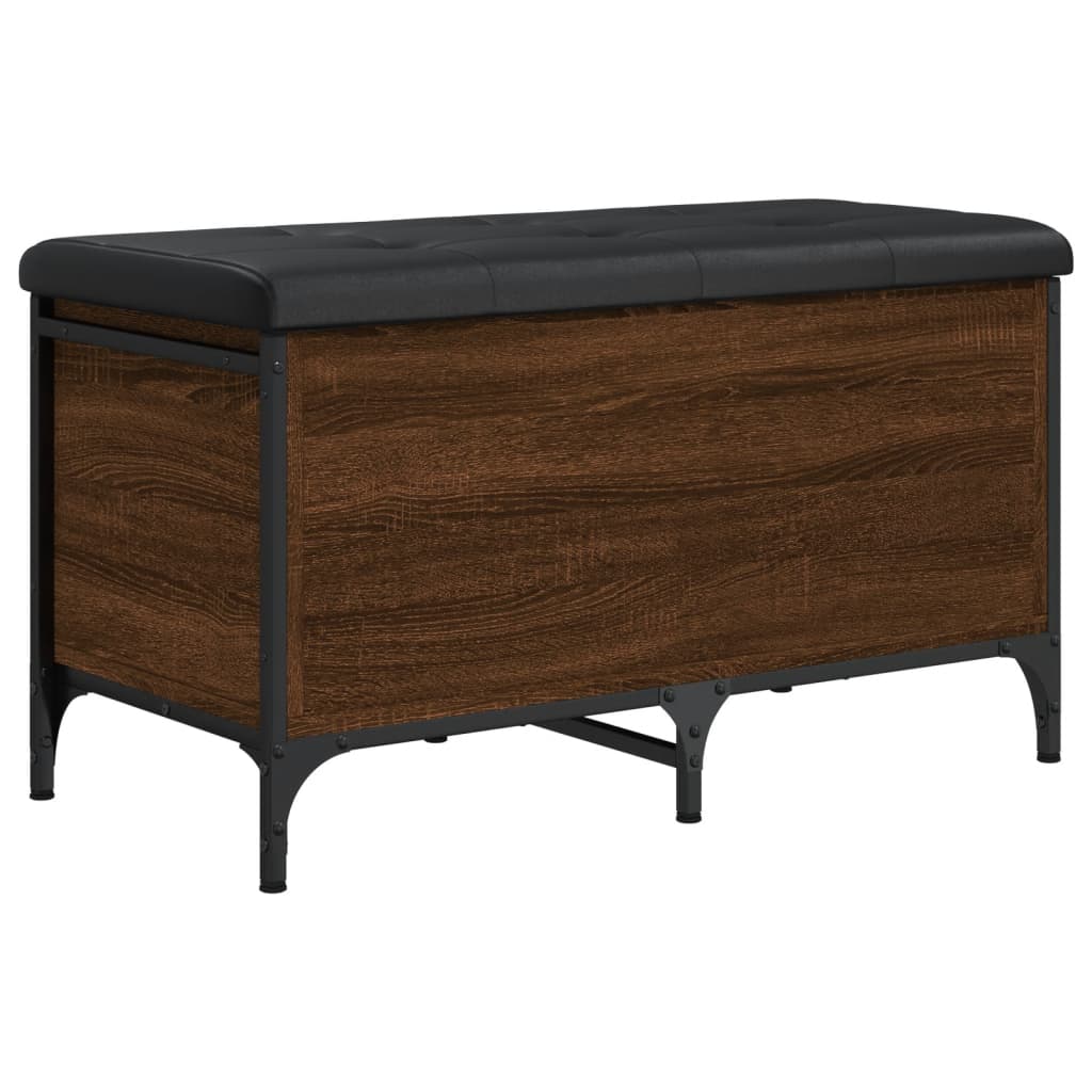 vidaXL Bancă de depozitare, stejar maro, 82x42x45 cm, lemn prelucrat vidaXL Bancă de depozitare, stejar maro, 82x42x45 cm, lemn prelucrat