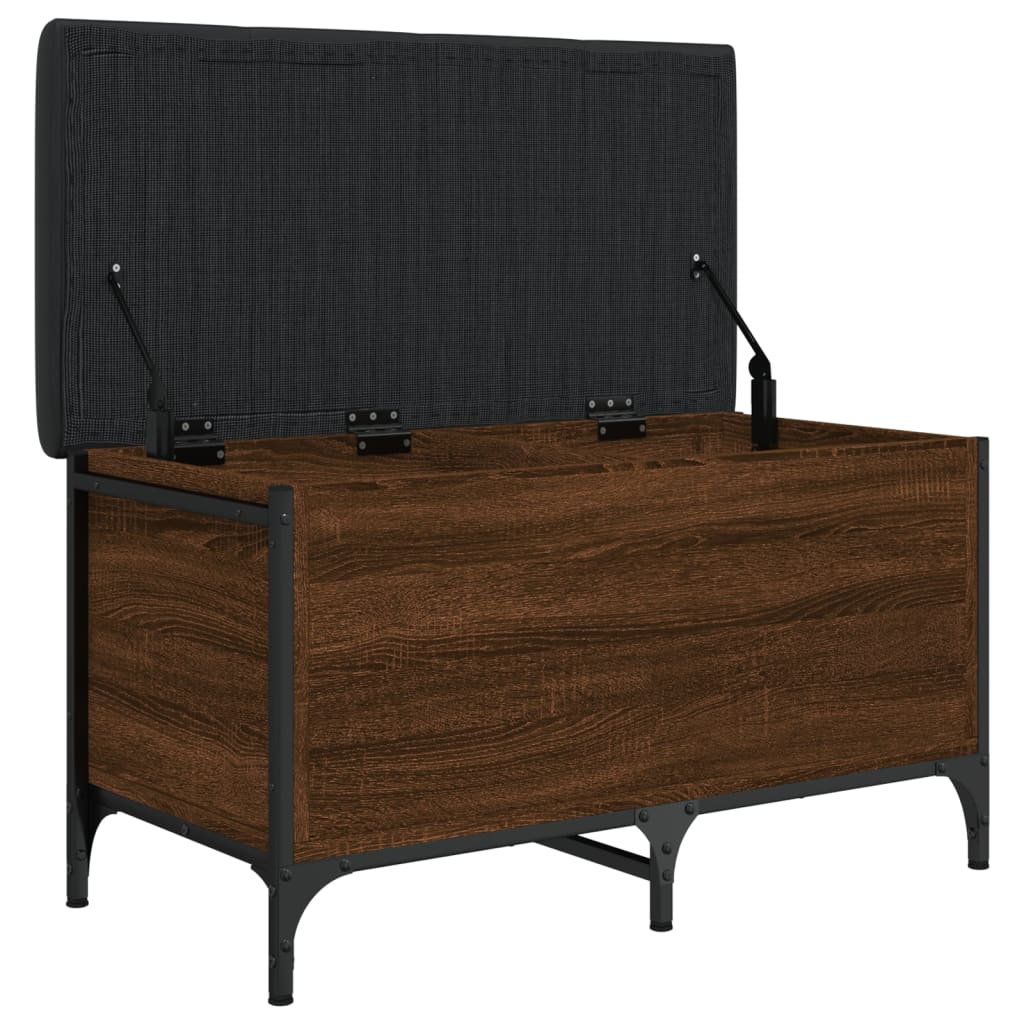 vidaXL Bancă de depozitare, stejar maro, 82x42x45 cm, lemn prelucrat vidaXL Bancă de depozitare, stejar maro, 82x42x45 cm, lemn prelucrat