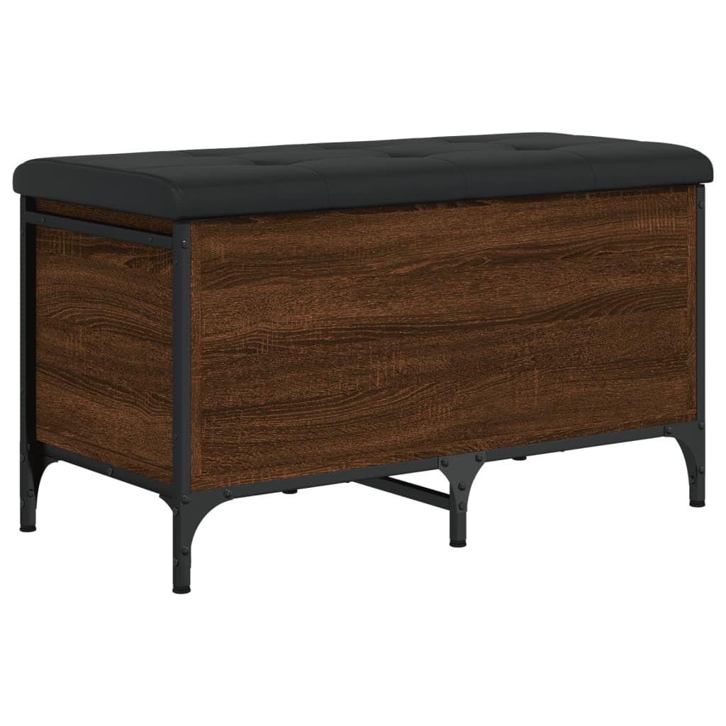 vidaXL Bancă de depozitare, stejar maro, 82x42x45 cm, lemn prelucrat vidaXL Bancă de depozitare, stejar maro, 82x42x45 cm, lemn prelucrat
