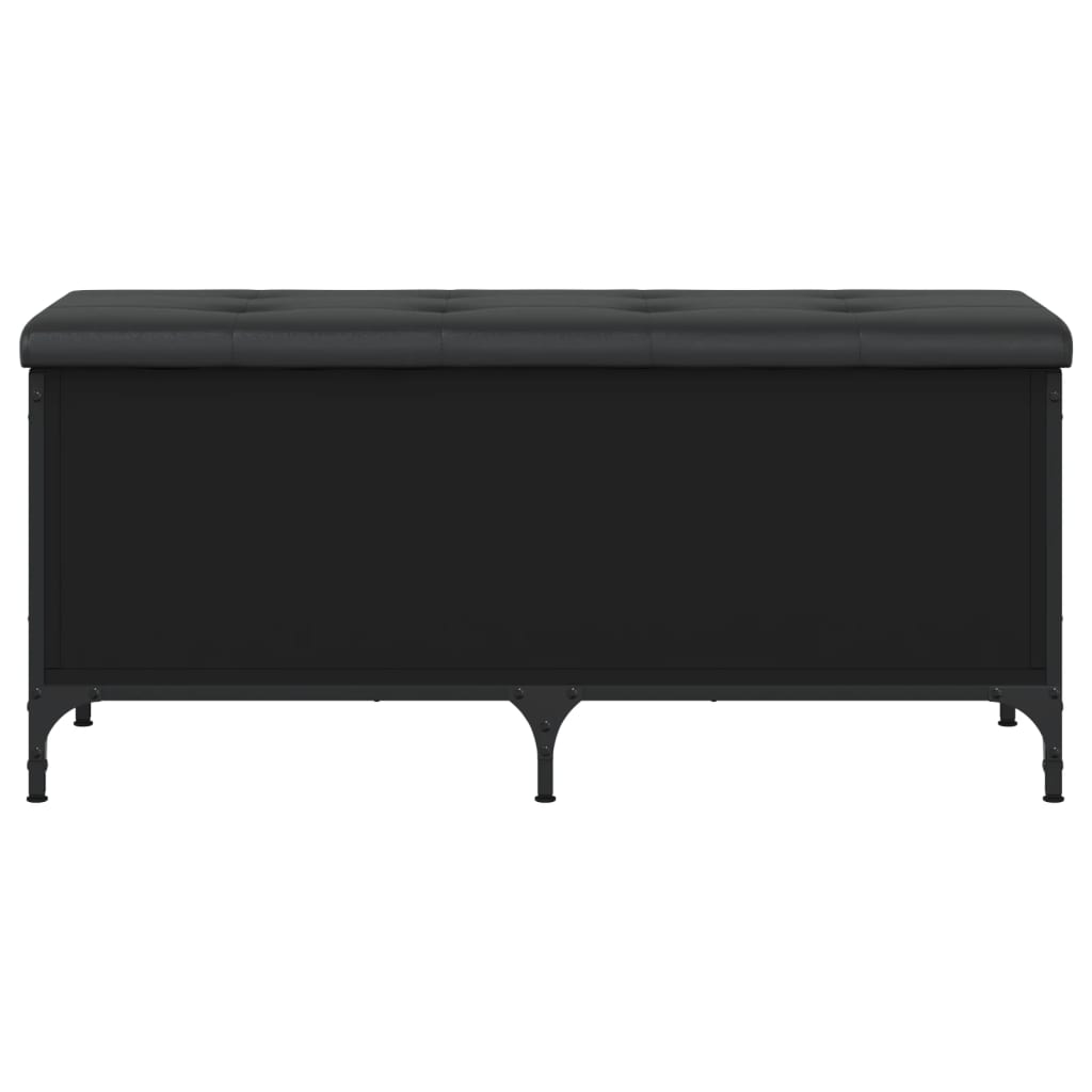 vidaXL Bancă de depozitare, negru, 102x42x45 cm, lemn prelucrat vidaXL Bancă de depozitare, negru, 102x42x45 cm, lemn prelucrat