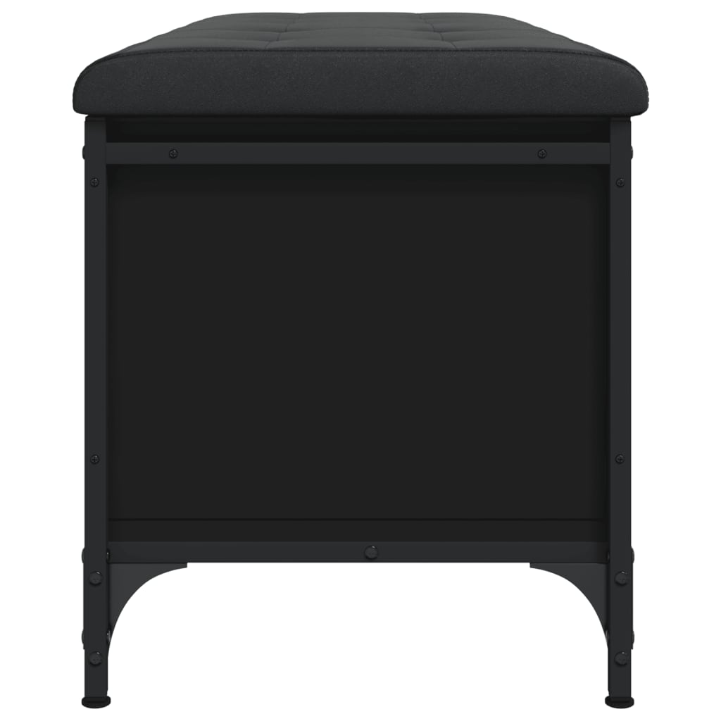 vidaXL Bancă de depozitare, negru, 102x42x45 cm, lemn prelucrat vidaXL Bancă de depozitare, negru, 102x42x45 cm, lemn prelucrat