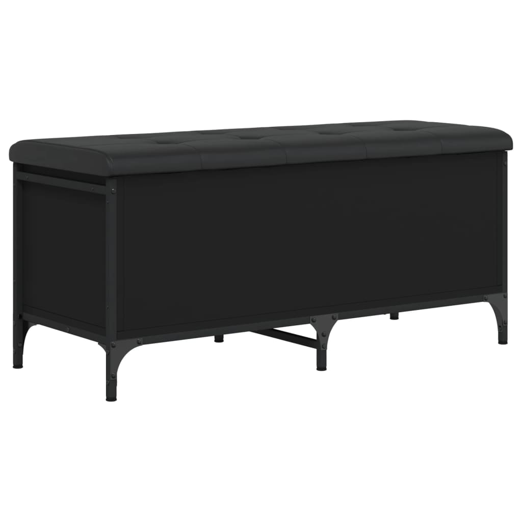 vidaXL Bancă de depozitare, negru, 102x42x45 cm, lemn prelucrat vidaXL Bancă de depozitare, negru, 102x42x45 cm, lemn prelucrat