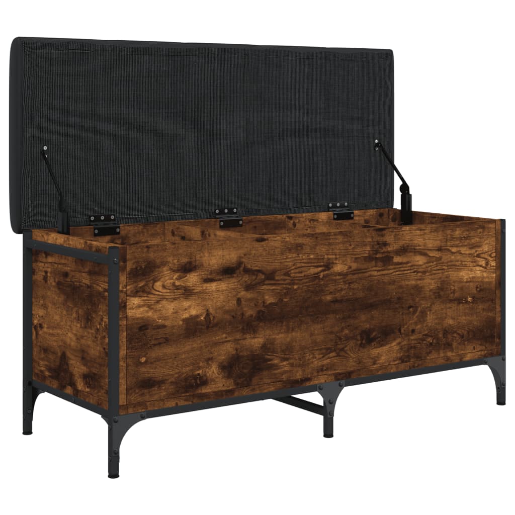 vidaXL Bancă de depozitare, stejar fumuriu, 102x42x45cm lemn prelucrat vidaXL Bancă de depozitare, stejar fumuriu, 102x42x45cm lemn prelucrat