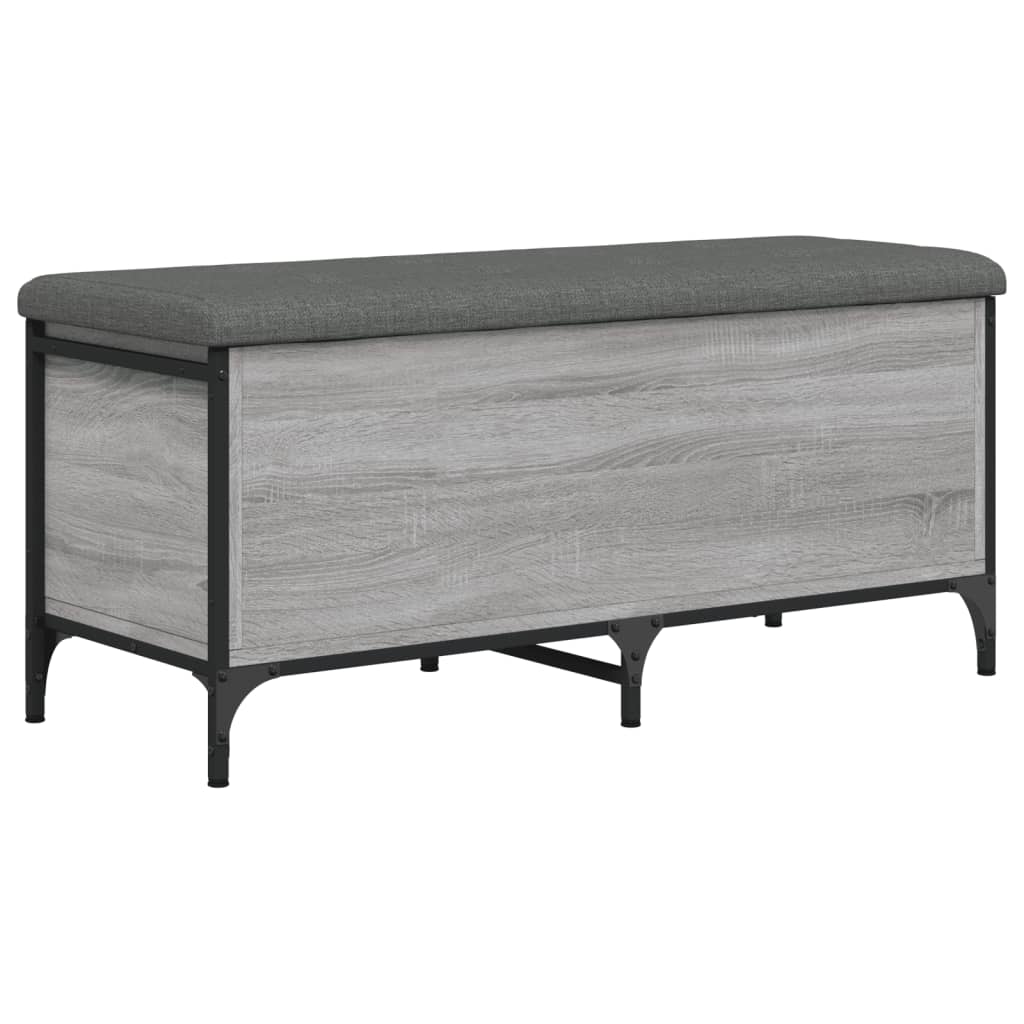 vidaXL Bancă de depozitare, gri sonoma, 102x42x45 cm, lemn prelucrat vidaXL Bancă de depozitare, gri sonoma, 102x42x45 cm, lemn prelucrat