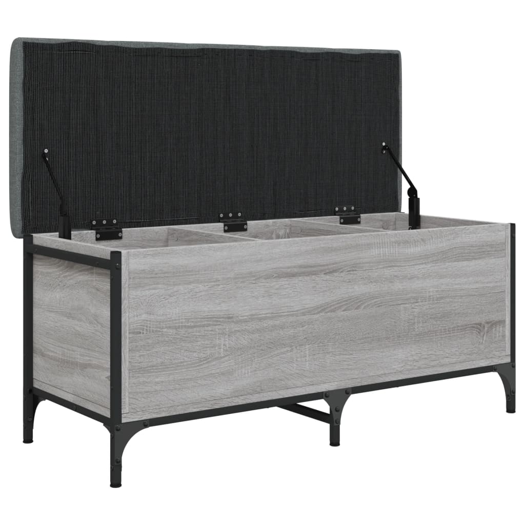 vidaXL Bancă de depozitare, gri sonoma, 102x42x45 cm, lemn prelucrat vidaXL Bancă de depozitare, gri sonoma, 102x42x45 cm, lemn prelucrat