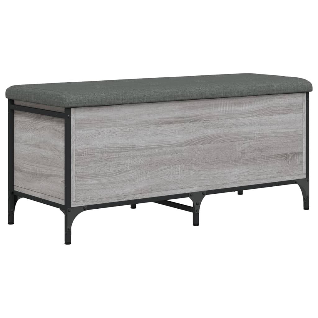 vidaXL Bancă de depozitare, gri sonoma, 102x42x45 cm, lemn prelucrat vidaXL Bancă de depozitare, gri sonoma, 102x42x45 cm, lemn prelucrat