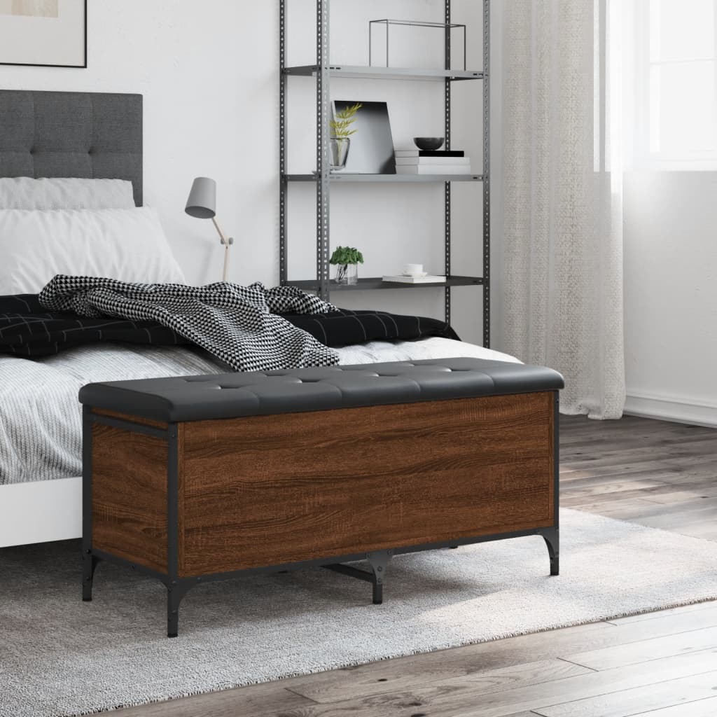 vidaXL Bancă de depozitare, stejar maro, 102x42x45 cm, lemn prelucrat