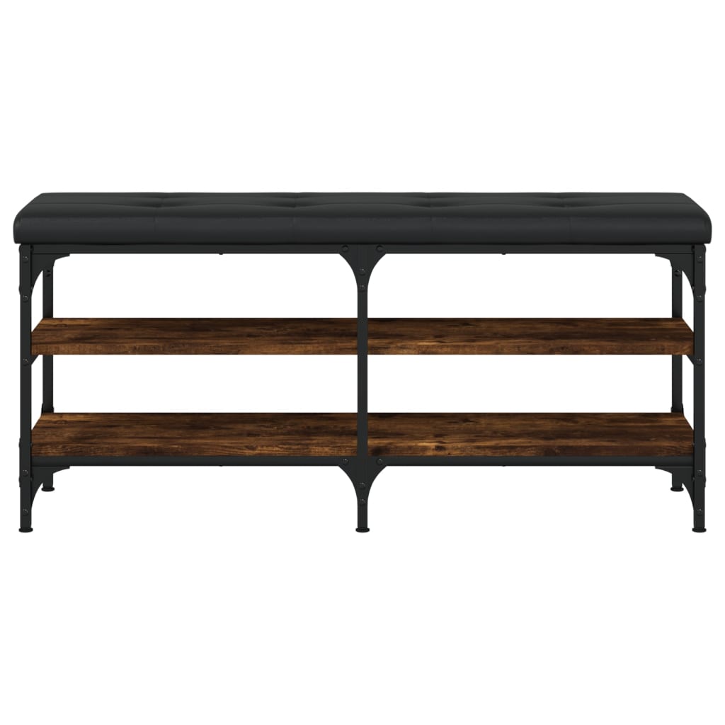 vidaXL Bancă de pantofi, stejar fumuriu, 102x32x47 cm, lemn prelucrat