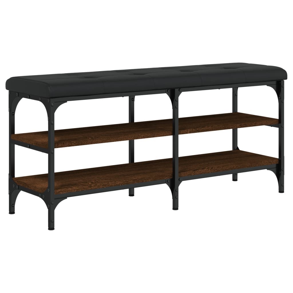 vidaXL Bancă de pantofi, stejar maro, 102x32x47 cm, lemn prelucrat