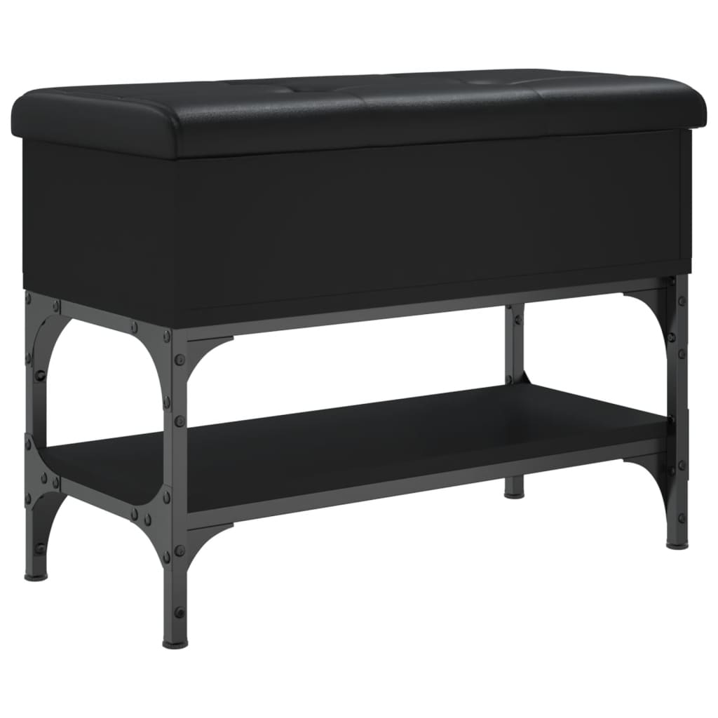 vidaXL Bancă de pantofi, negru, 62x32x45 cm, lemn prelucrat vidaXL Bancă de pantofi, negru, 62x32x45 cm, lemn prelucrat