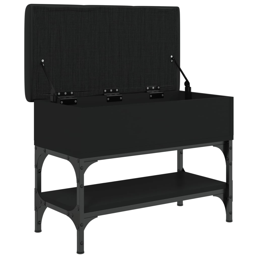 vidaXL Bancă de pantofi, negru, 62x32x45 cm, lemn prelucrat vidaXL Bancă de pantofi, negru, 62x32x45 cm, lemn prelucrat