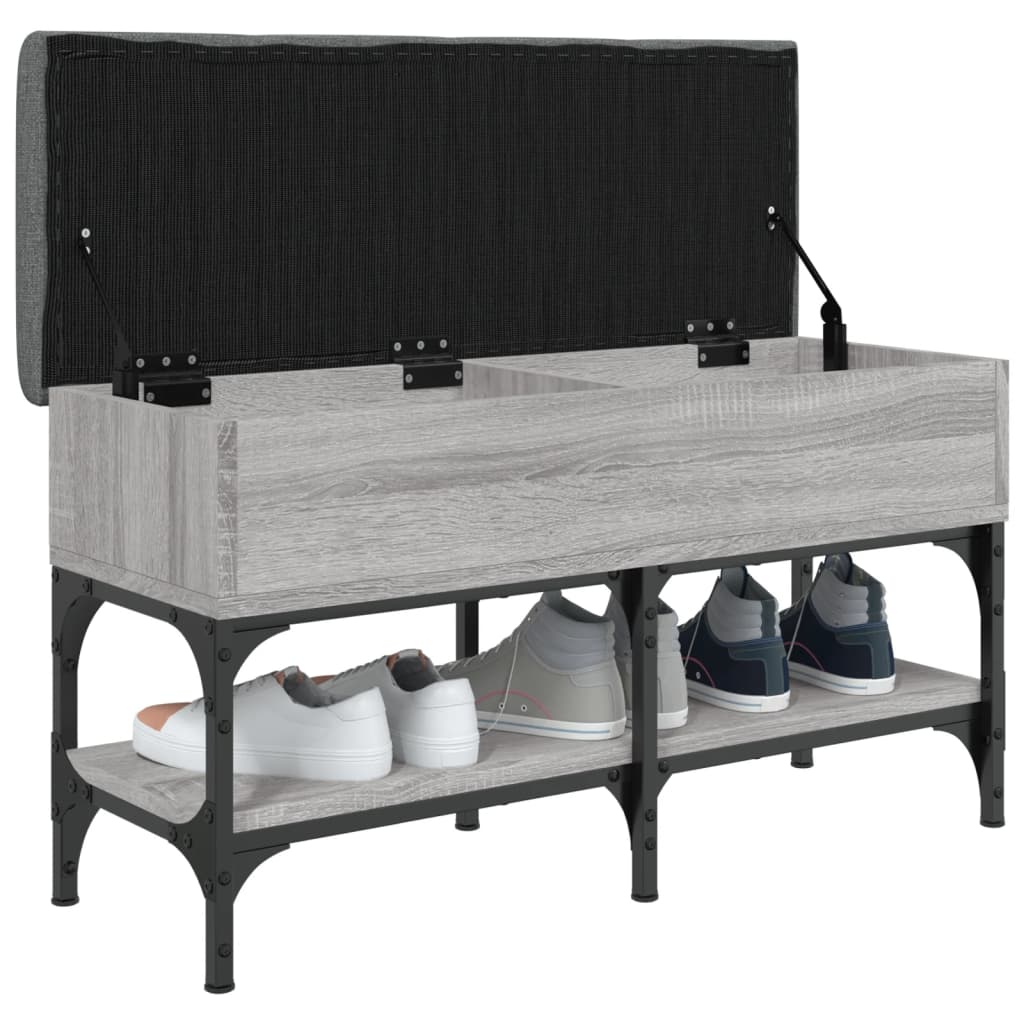 vidaXL Bancă de pantofi, gri sonoma, 82x32x45 cm, lemn prelucrat vidaXL Bancă de pantofi, gri sonoma, 82x32x45 cm, lemn prelucrat