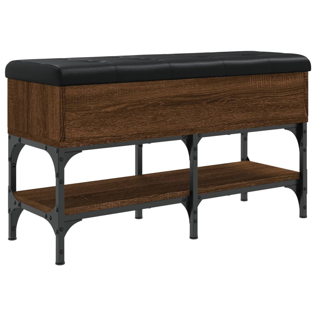 vidaXL Bancă de pantofi, stejar maro, 82x32x45 cm, lemn prelucrat vidaXL Bancă de pantofi, stejar maro, 82x32x45 cm, lemn prelucrat