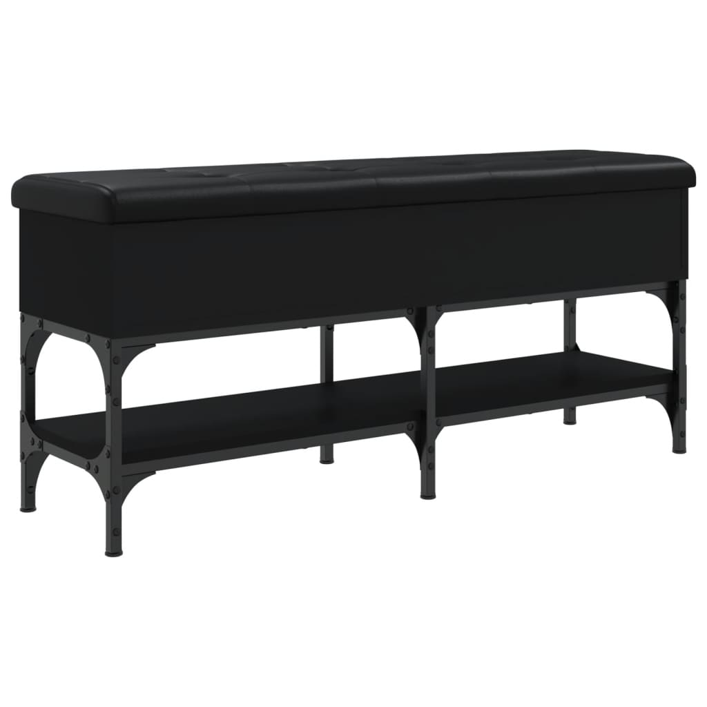 vidaXL Bancă de pantofi, negru, 102x32x45 cm, lemn prelucrat