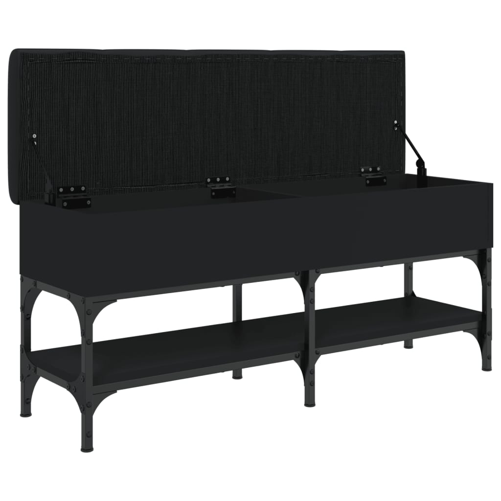 vidaXL Bancă de pantofi, negru, 102x32x45 cm, lemn prelucrat