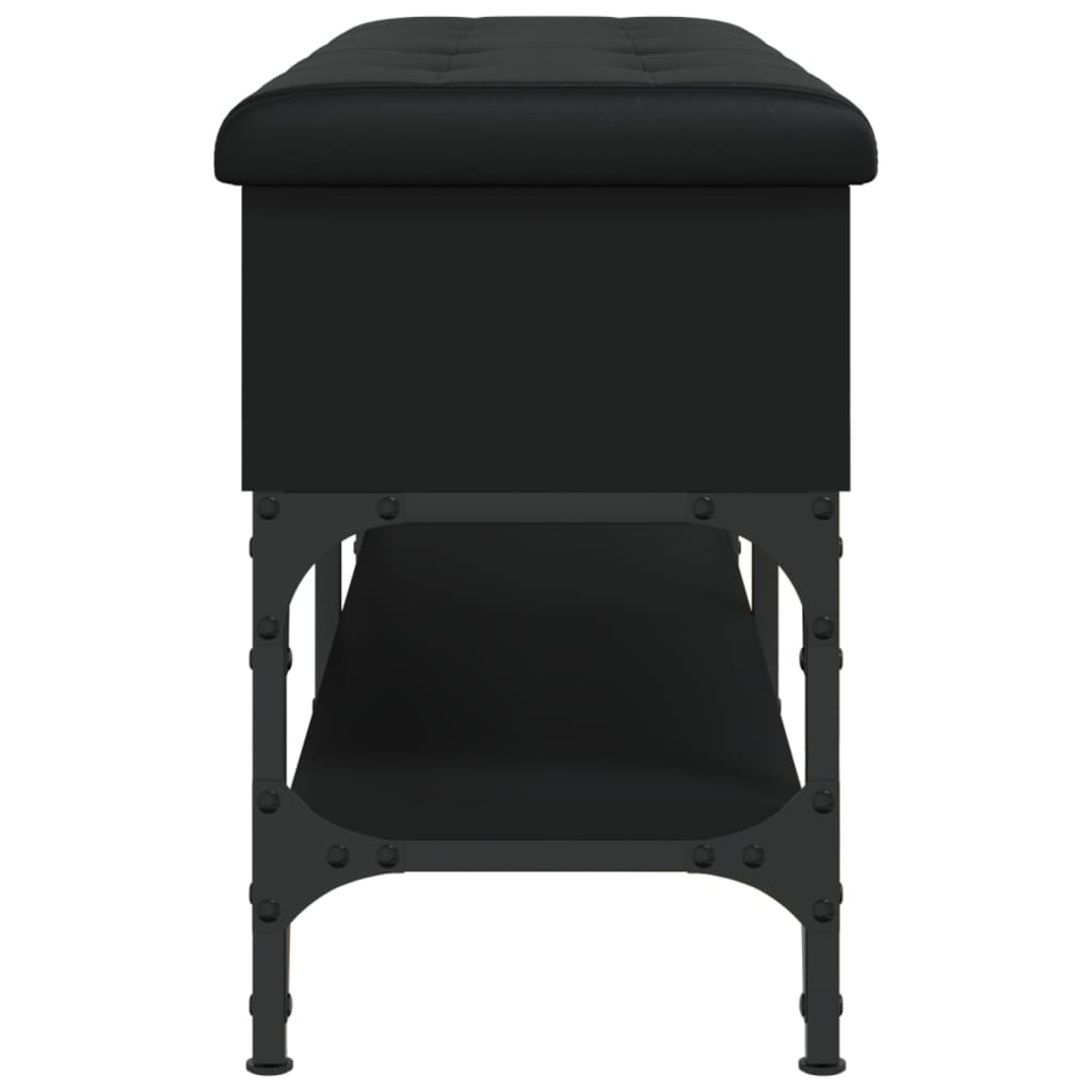 vidaXL Bancă de pantofi, negru, 102x32x45 cm, lemn prelucrat
