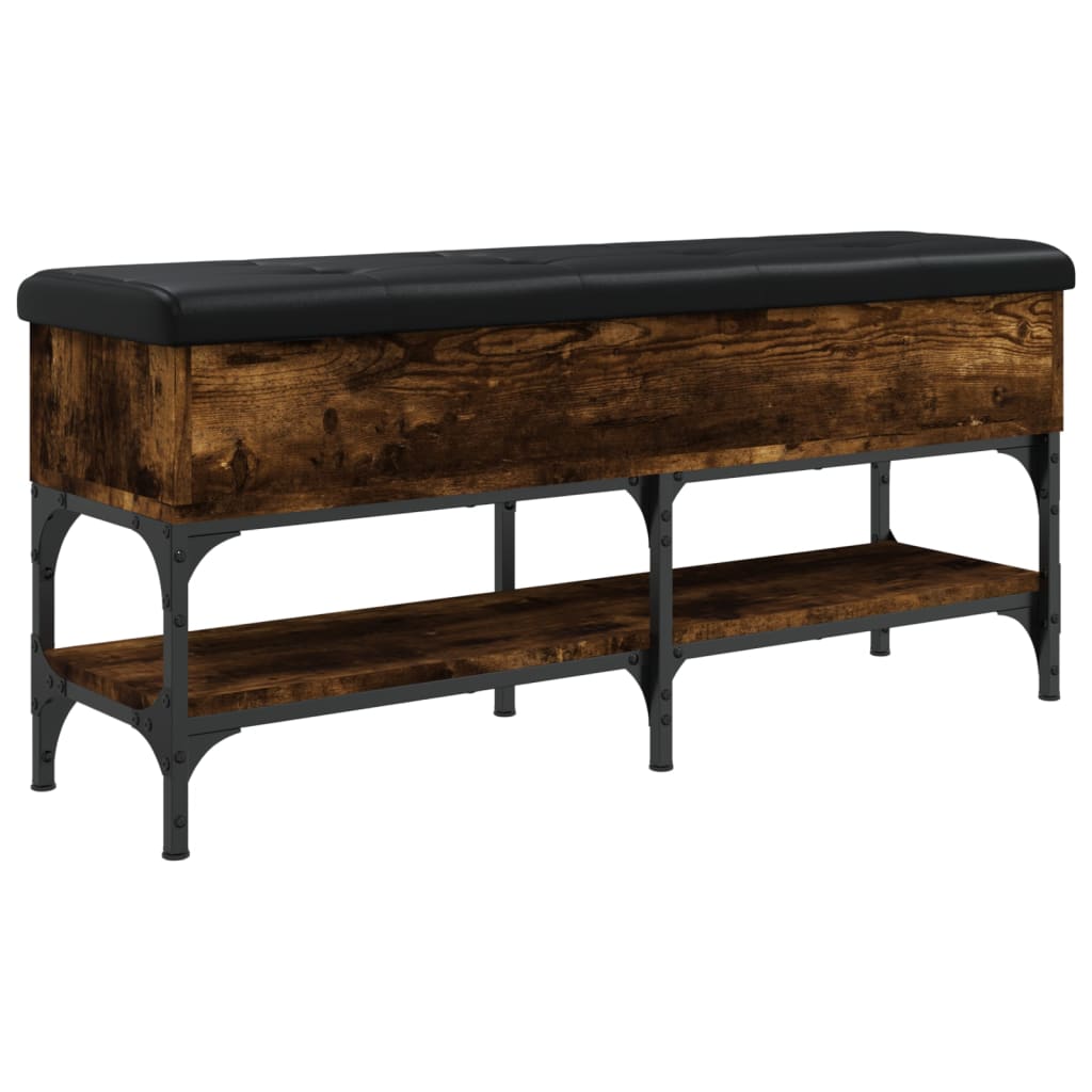 vidaXL Bancă de pantofi, stejar fumuriu, 102x32x45 cm, lemn prelucrat vidaXL Bancă de pantofi, stejar fumuriu, 102x32x45 cm, lemn prelucrat