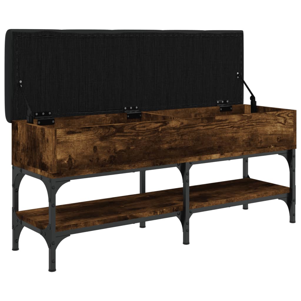 vidaXL Bancă de pantofi, stejar fumuriu, 102x32x45 cm, lemn prelucrat vidaXL Bancă de pantofi, stejar fumuriu, 102x32x45 cm, lemn prelucrat