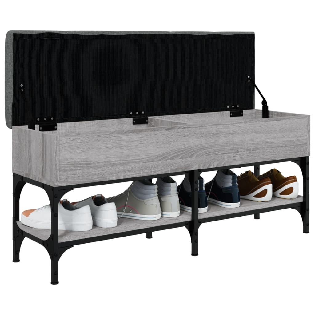 vidaXL Bancă de pantofi, gri sonoma, 102x32x45 cm, lemn prelucrat vidaXL Bancă de pantofi, gri sonoma, 102x32x45 cm, lemn prelucrat