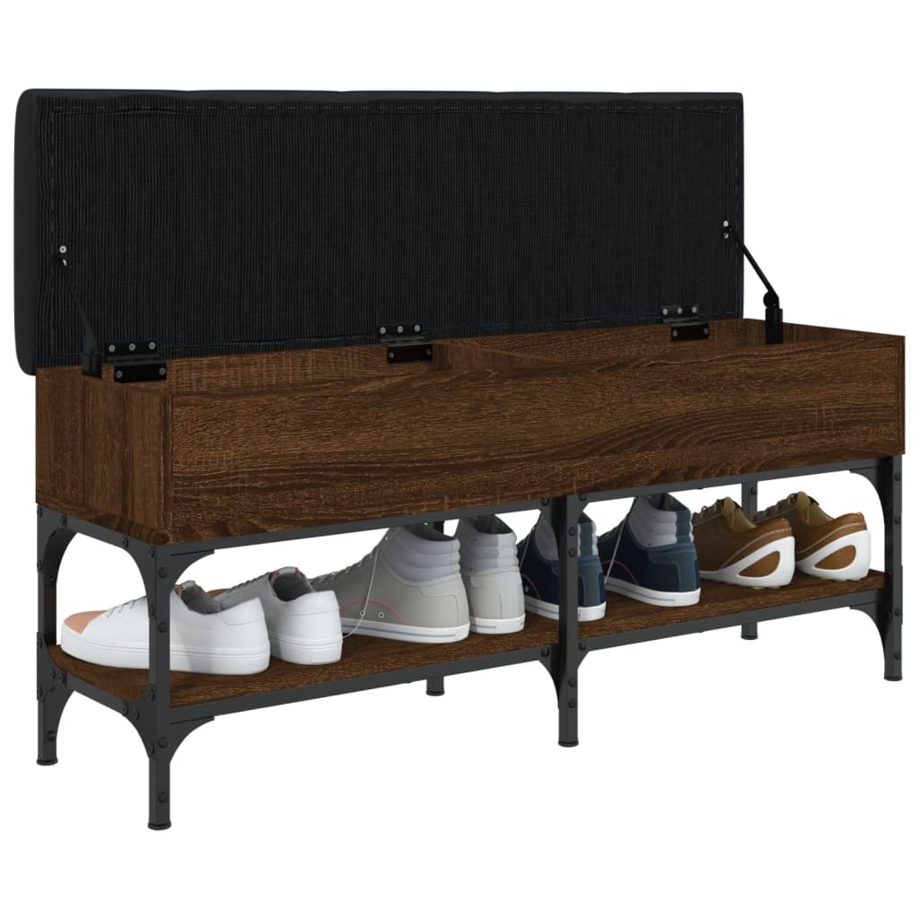 vidaXL Bancă de pantofi, stejar maro, 102x32x45 cm, lemn prelucrat