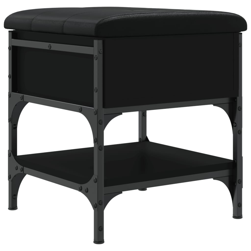 vidaXL Bancă de pantofi, negru, 42x42x45 cm, lemn prelucrat vidaXL Bancă de pantofi, negru, 42x42x45 cm, lemn prelucrat