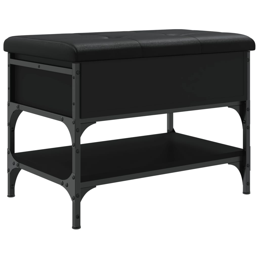 vidaXL Bancă de pantofi, negru, 62x42x45 cm, lemn prelucrat