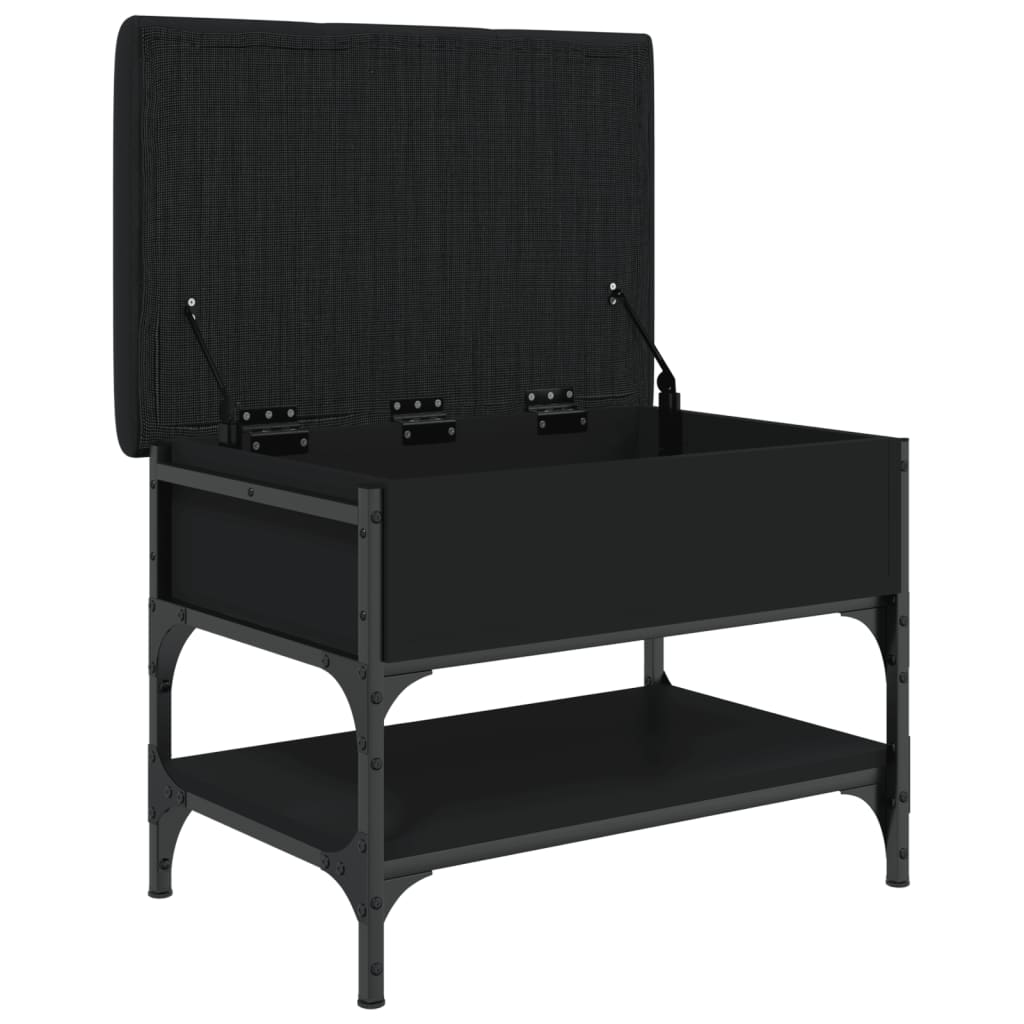 vidaXL Bancă de pantofi, negru, 62x42x45 cm, lemn prelucrat
