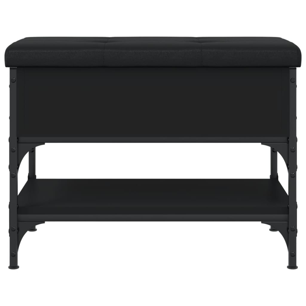 vidaXL Bancă de pantofi, negru, 62x42x45 cm, lemn prelucrat