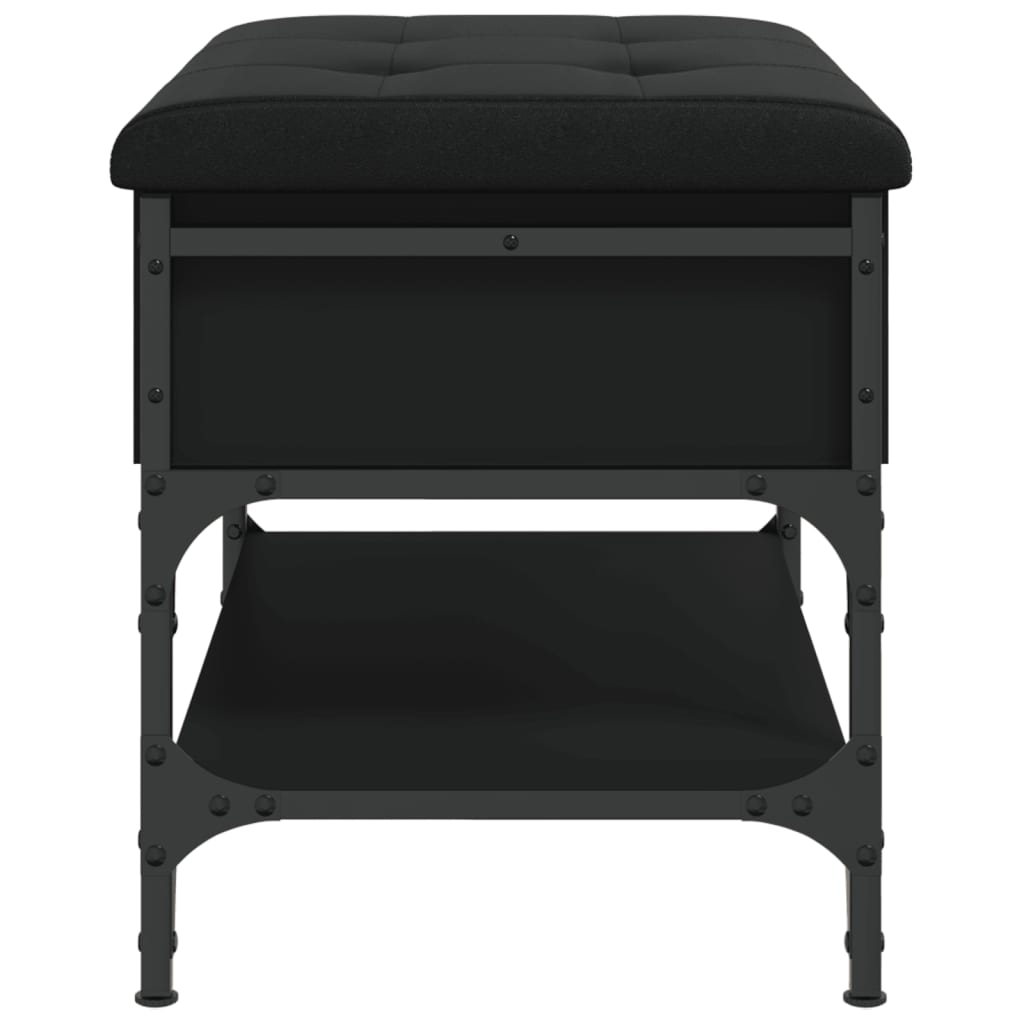 vidaXL Bancă de pantofi, negru, 62x42x45 cm, lemn prelucrat